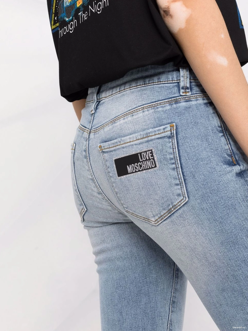 Affordable jeans Moschino skinny distressed-effect Women Love 0425